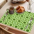 thumbnail image 3 of Placemat Set of 6 Moroccan Pattern Placemats for Dining Table Green Geometric Trellis Washable Table Mats for Kitchen and Party Decor Indoor & Outdoor Use, 3 of 8
