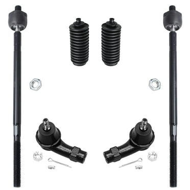Detroit Axle - Front 6pc Tie Rods Kit for 00-06 Ford Focus, 4 Suspension Outer & Inner Tie Rod Ends 2 Boots 2000 2001 2002 2003 2004 2005 2006 Replacement
