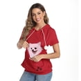 thumbnail image 7 of Cat Pouch Shirt Hoodie Fall Short Sleeve Kitten Puppy Holder Thin Hoodies Pet Carrier Sweatshirt for Women, 7 of 7