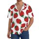 thumbnail image 1 of Fotbe Hand Drawn Strawberry Camisa Estampada de Manga Corta para Hombre, Casual de Verano, Estilo Playero, Sin Arrugas-3X-Large, 1 of 5