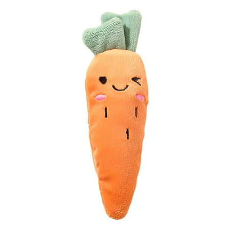 QHUDLV Carrot Dog Toy Giant 15cm Plush Squeaky Puppy Toy for Small, Medium & Large Dogs, Fun Food- Interactive Chew Toy, Cute Stuffed Animal for Play & Training
