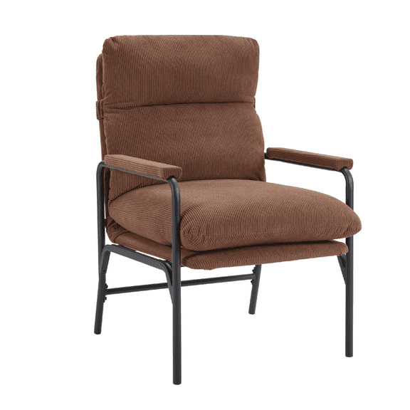 EBQOSK Sling Accent Chair with Removable Cushion & Storage Bag Brown