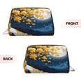 thumbnail image 3 of Naloa Moonlit Golden Tree Peacock Leather Makeup Bag for Purse Travel, Portable Small Cosmetic Organizer for Women and Girls, Make up Bag with Zipper, 3 of 8