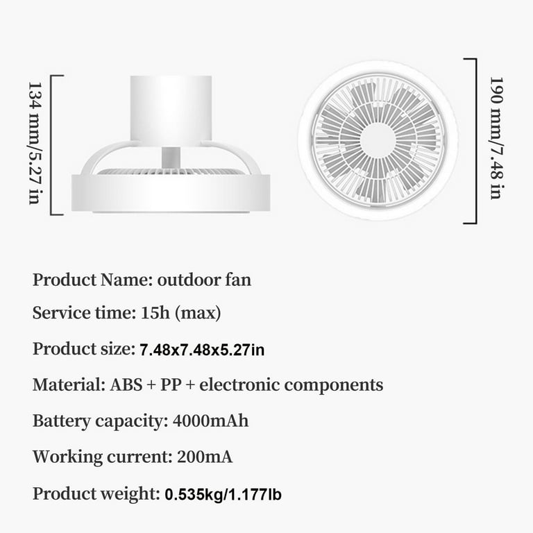 2023 Summer Home and Kitchen Gadgets Savings Clearance! WJSXC USB  Rechargeable Small Ceiling Fan Portable Outdoor Indoor Hanging Fan Desktop  Night Light Mini Multi-Function Fan Light Green 