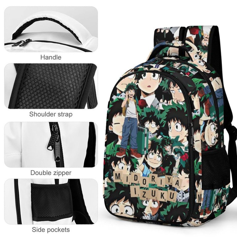 Deku Izuku My Hero Academia School Bag Laptop Backpack 