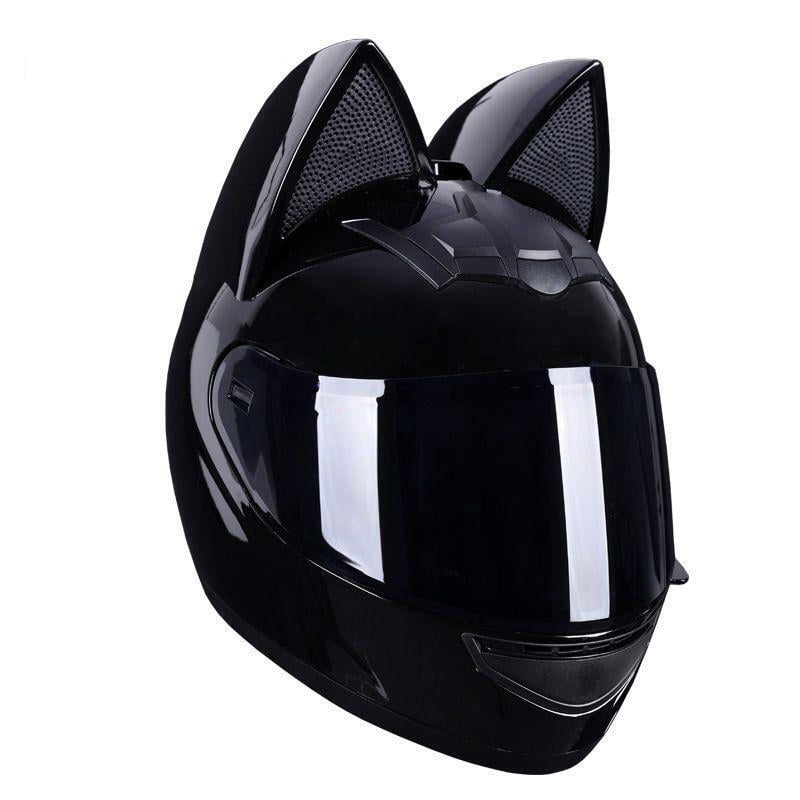 HNJMOTO Personalized Cool Cat Ear Motorcycle Helmet Four Seasons Full Helmet DOT