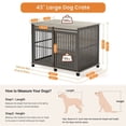 thumbnail image 5 of Furniture dog crate sliding iron door dog crate with mat. (Grey,43.7''W x 30''D x 33.7''H), 5 of 9