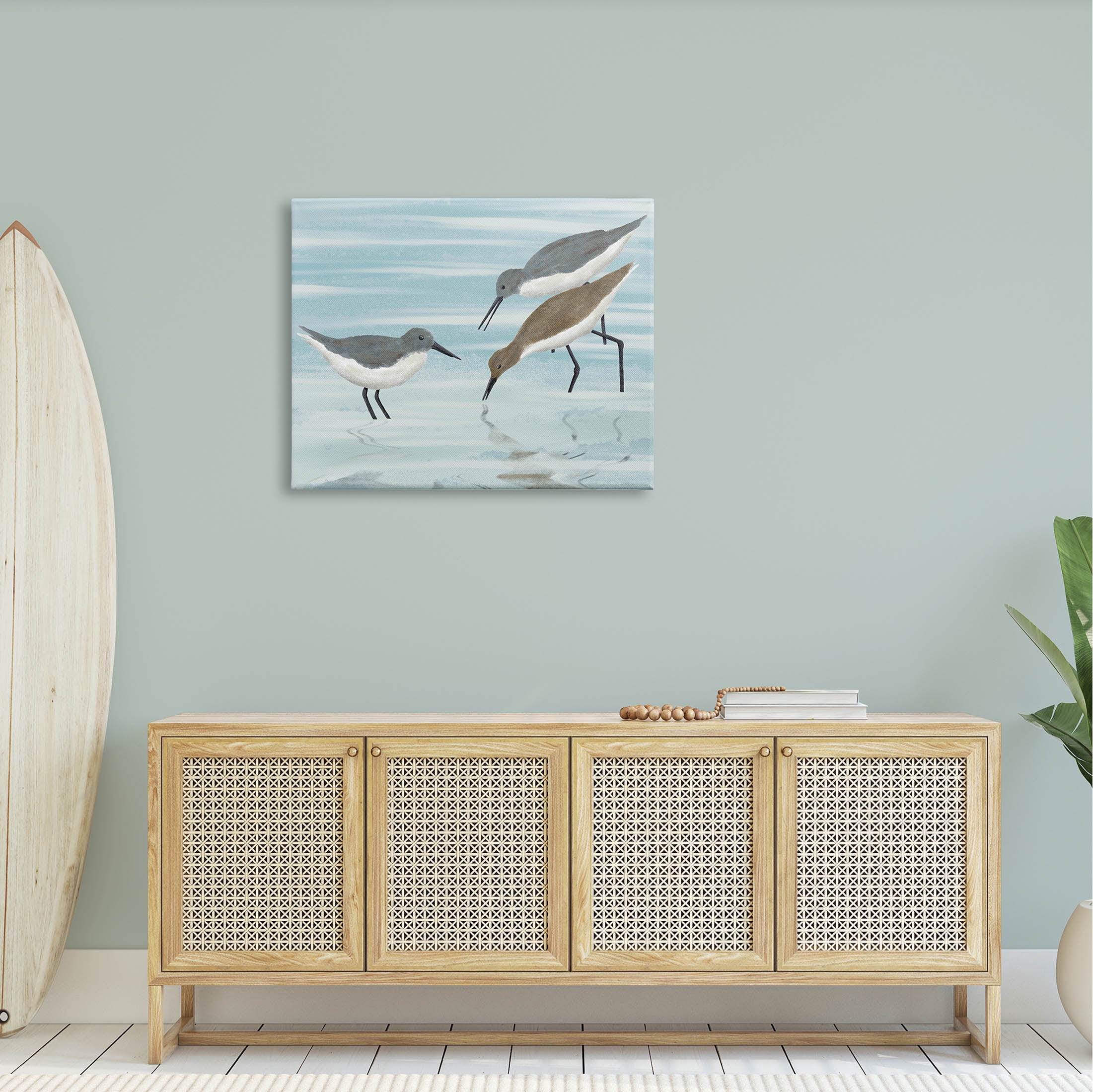 Stupell Industries Sandpipers Grazing Shallow Beach Water Graphic Art Gallery Wrapped Canvas Print Wall Art, Design by Marcus Prime