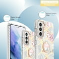 thumbnail image 4 of Case for Samsung Galaxy S21 Plus, Slim Marble Design with Rotatable Ring Holder Kickstand Soft Bumper Protective Cover, 4 of 6
