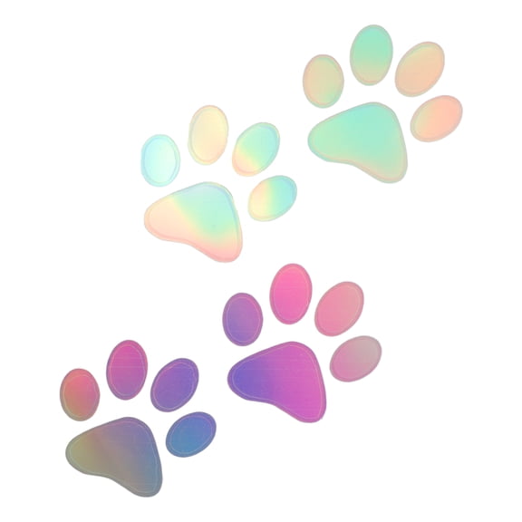 Unique Bargains Reflective Bumper Decal Multicolor Laser Square Dog Paw Pattern Reflective Car Sticker Personalized Decoration Vehicle Body or Door or Window