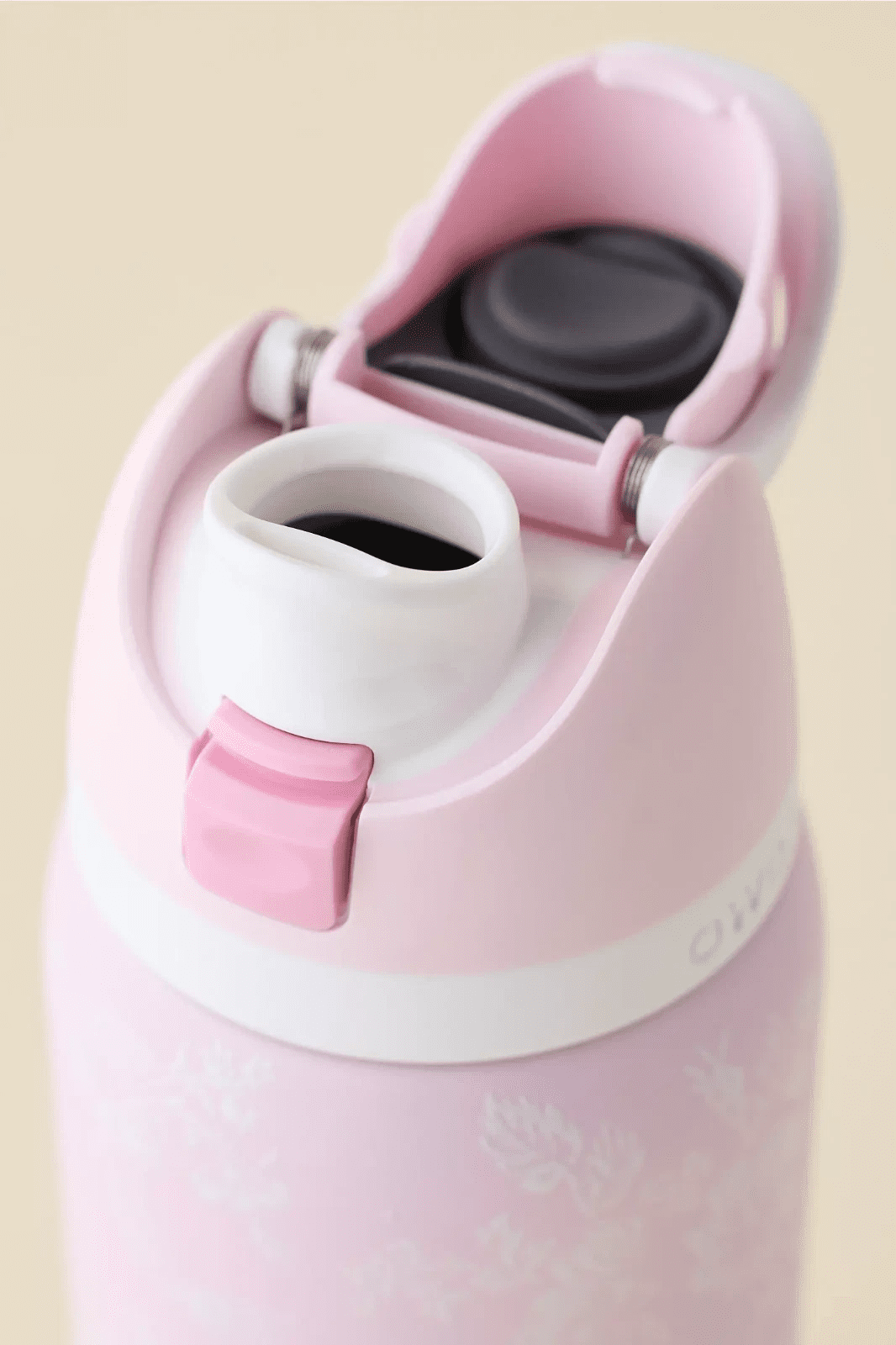Owala FreeSip Stainless Steel Water Bottle, 32oz,Pink and white