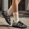 thumbnail image 3 of COEQINE Women Running Shoes Lace-up Girls Black Sole Sneakers Hiking Camping Soft Training Athletic Footwear Tennis Shoes, Colorful Fish Hippie Flower, 3 of 7