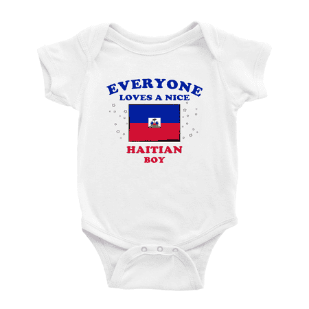 

Everyone Loves a Nice Haitian Boy Baby Bodysuit Newborn Clothes Outfits (White 6-12 Months)