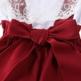 thumbnail image 3 of 0-24M Baby Girls Lace Long Sleeve Tops Bowknot Suspender Shorts Outfit Sets, 3 of 6