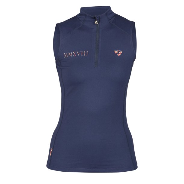 Aubrion - Camiseta Interior Deportiva Team Sin Mangas para Mujer (Azul Marino)