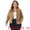 Light Brown, variant on DARING DIVA Women's Plus Size Washed Front Frayed Classic Denim Jacket 4X Dark Blue