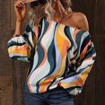 thumbnail image 3 of Mujeres Puff manga Top Crewneck obispo suave transpirable moda poliéster ropa amarillo onda L, 3 of 6