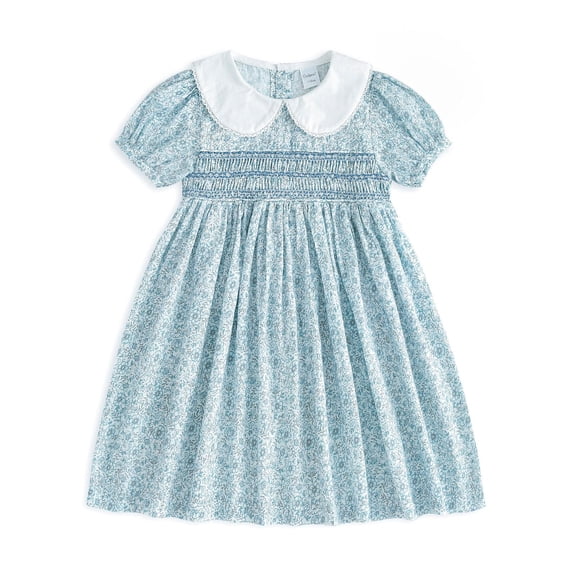 Vestido Curipeer para niñas pequeñas, verano, floral, azul, 2T