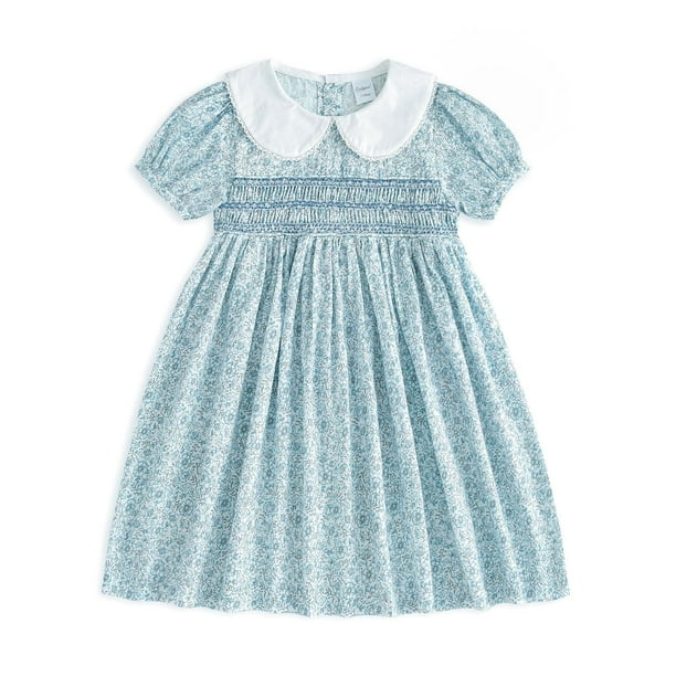 Vestido Curipeer para niñas pequeñas, verano, floral, azul, 2T