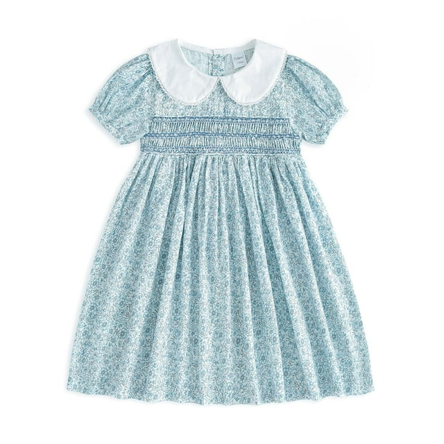 Vestido Curipeer para niñas pequeñas, verano, floral, azul, 2T