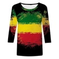 thumbnail image 5 of DHFJKG Womens 3/4 Sleeve Tshirts Summer Crew Neck Color Block Printed Loose Fit Casual Fashion Tunic Stylish Tops, 5 of 5