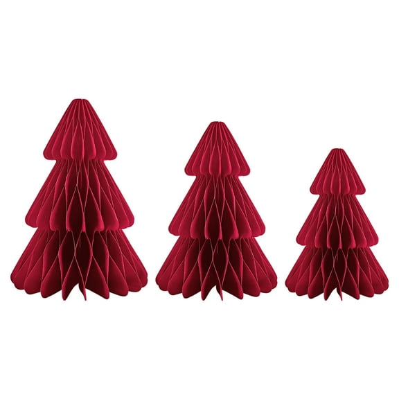 KGJQ Holiday Decor 3 Pcs Paper Honeycomb Tree Christmas Decoration 3d Centerpiece for Holiday Fireplace Mantel Festive Home Decor Party Supplies Unique