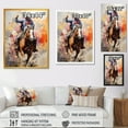 thumbnail image 4 of Designart "Pop Art Cowboy Journey IV" People Framed Wall Art - Southwestern Brown Cowboys Living Room Framed Canvas Art, 4 of 6