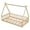 Natural(Tent-Shape), variant on Twin Size House Floor Bed, Wood Montessori Bed Frame with Fence Guardrails, House Beds for Bedroom(Twin,White)