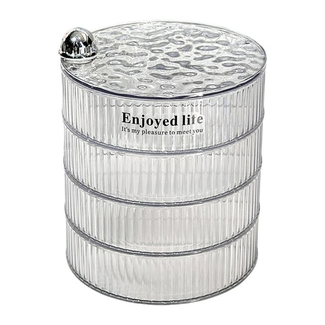 Joyero giratorio de 360 grados, transparente, organizador de joyas para accesorios de cabello. 4 niveles