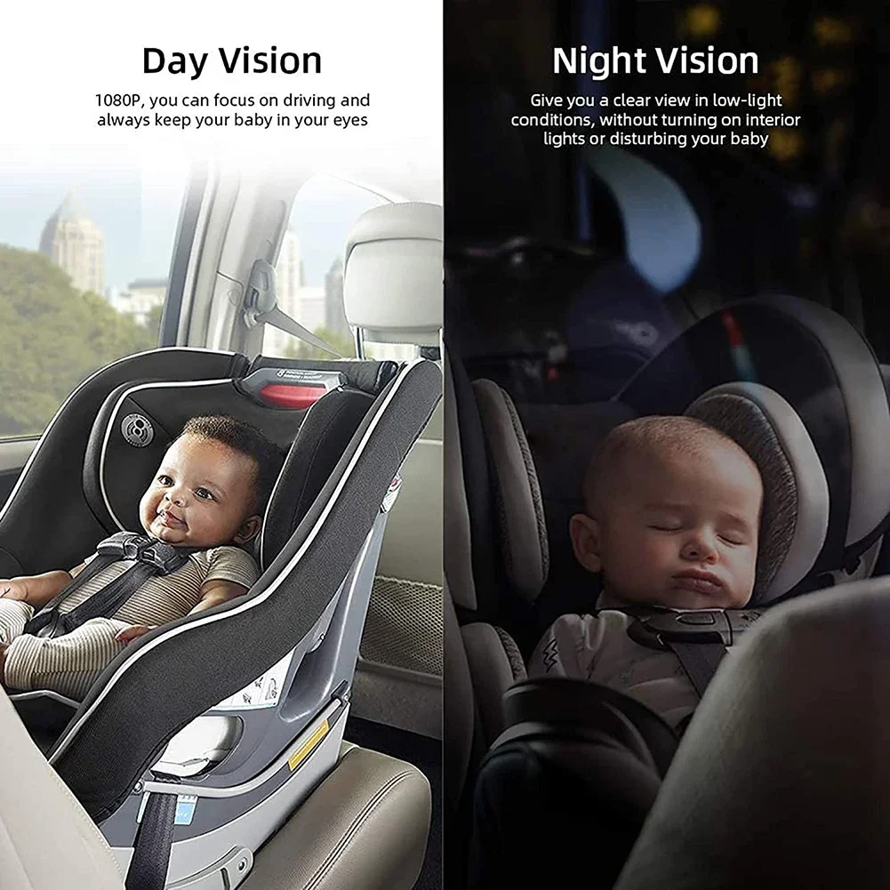 Baby car seat mirror with light best sale