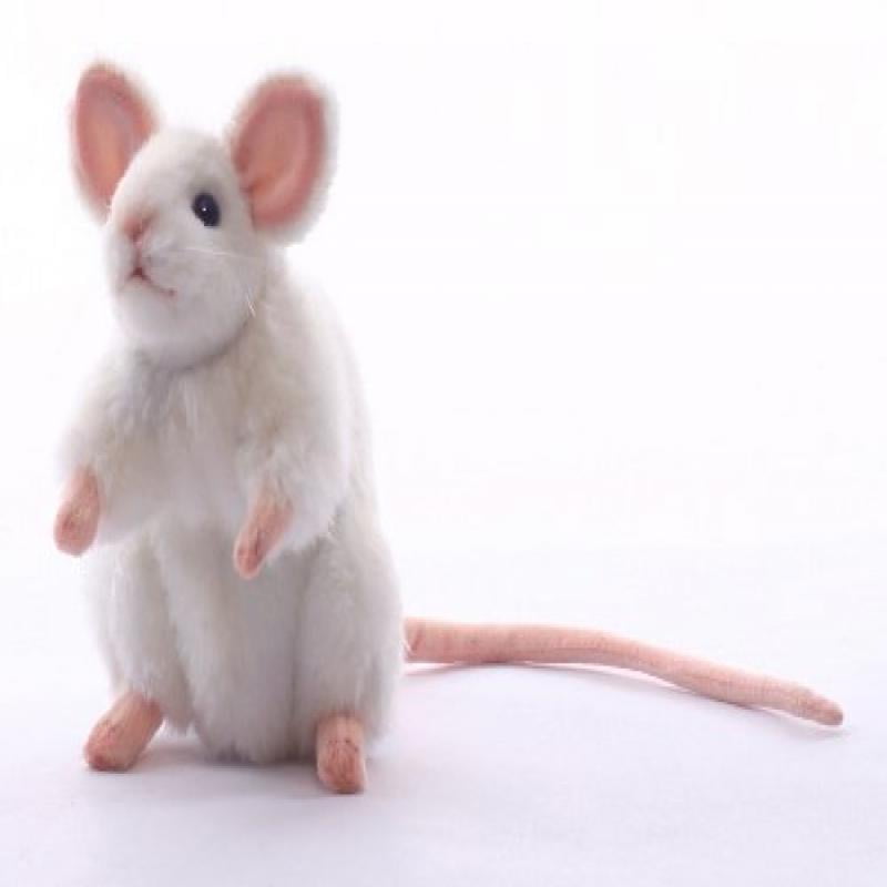 Hansa White German Mouse Plush Animal Toy, 6"