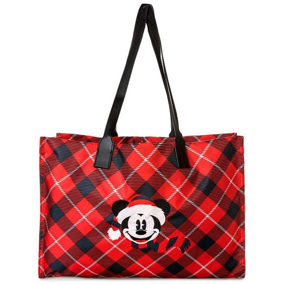 Disney Retro Mickey with Santa Hat and Scarf Christmas Tote Bag New with Tag