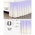 thumbnail image 3 of Ombre White Wrap Around Bed Skirts for California King Bed 18" Drop, Bed Skirt with Adjustable Elastic Belt Dust Ruffle Bed Valance for Bedroom Hotel Luxury Romatic Purple Art Bed Frame Cover, 3 of 7