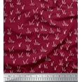 thumbnail image 1 of Soimoi Red Poly Georgette Fabric Brush Stroke Abstract Printed Craft Fabric by the Yard 42 Inch Wide, 1 of 3