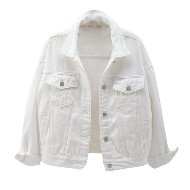 Fjofpr Chandails pour Femmes Grande Taille Femmes Manches Courtes Polyvalent Blanc Veste en Denim Manches Courtes Châle Fin
