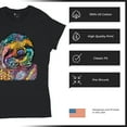 thumbnail image 4 of Tee Hunt Dean Russo Cute Lazy Sloth T-Shirt Funny Wild Life Colorful Women's T-Shirt Tee, Black, Large, 4 of 5
