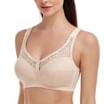 thumbnail image 2 of Women's Lace Wirefree Bra Full Figure Plus Size Lift Support Unlined Minimizer 48A, 2 of 10