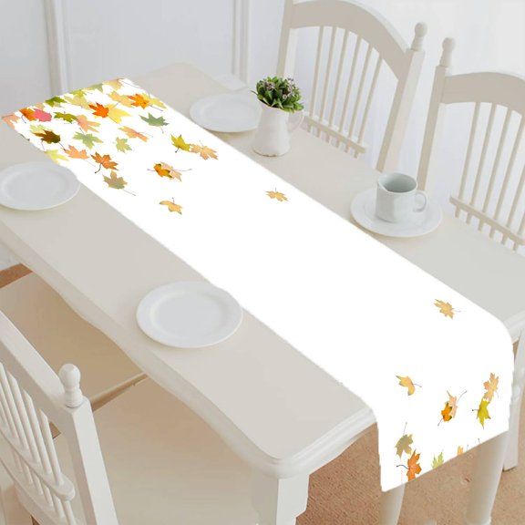 ECZJNT Maple autumn falling leaves table runner table cloth tea table cloth 14x72 Inch