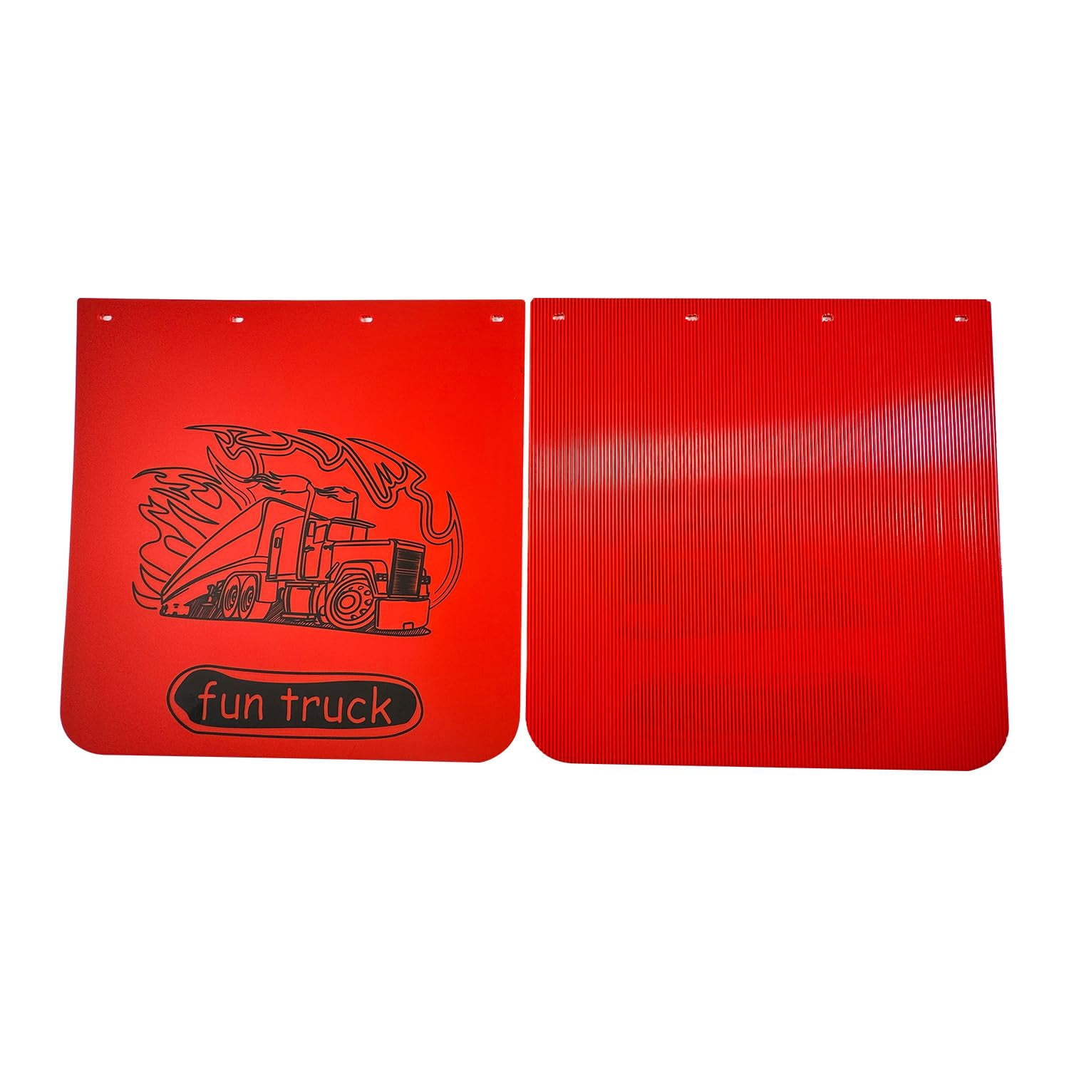 BST BSSP 2PCS 24"x24" Red Straight Heavy Duty Polymer Mud Flaps, Universal Splash Mud Guard Mudflap for Semi Trucks Tractor Trailer