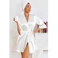 thumbnail image 3 of Ekouaer Women's Short Silk Robes Bride Bridesmaid Kimono Satin Bathrobe V Neck 3/4 Sleeve Sleepwear with Pockets, 3 of 6