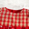 thumbnail image 4 of Toddler Girls Short Sleeve Snowflake Print Plaid Patchwork Dress, 4 of 9