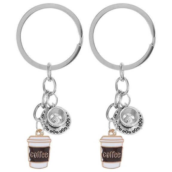 LOLIPPYY 2-Pack Coffee Cup Keychain Set in Assorted Colors, Decorative Bag Charm Pendant for Purse and Fashion Accessories