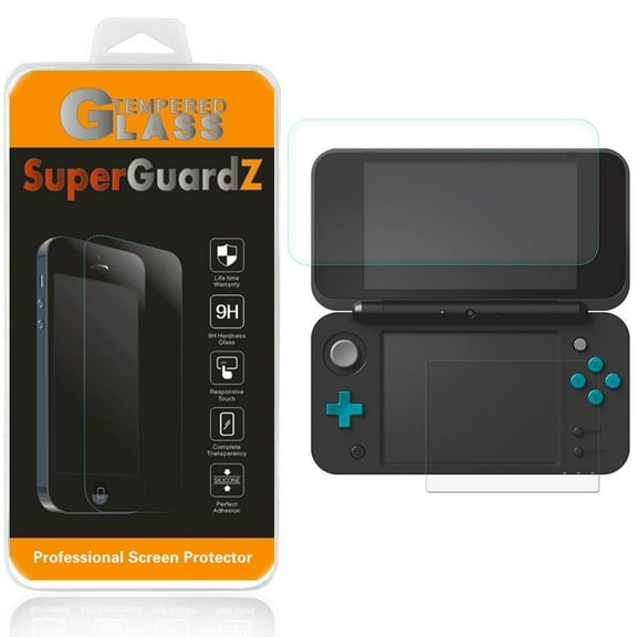 [2-Pack] For Nintendo 2DS XL (2017 Released) - SuperGuardZ Tempered Glass (Top Screen)   PET Film (Bottom Screen) Screen Protector, Anti-Scratch, 9H Hardness, Anti-Bubble, Anti-Shock