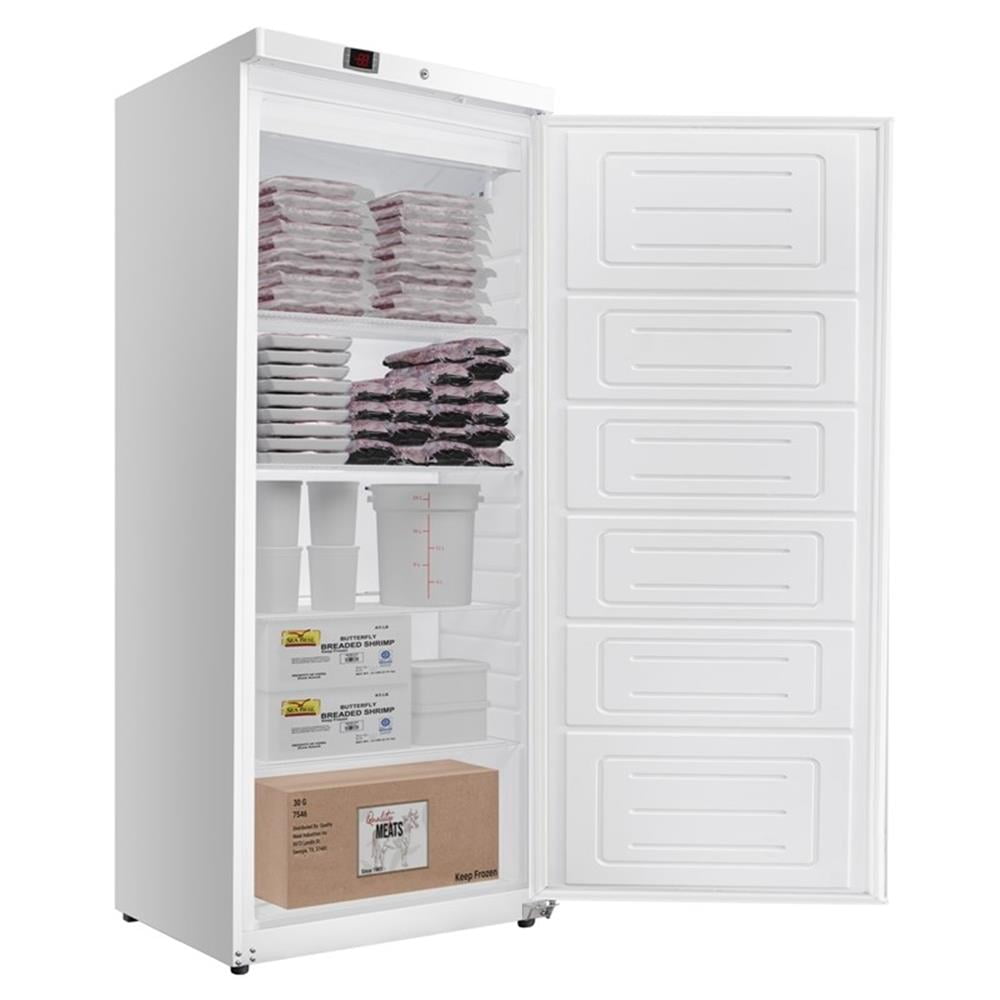 Pemberly Row 30" Commercial Auto-Defrost Reach-In Freezer 21 cu. ft. in White
