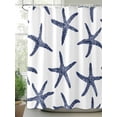 thumbnail image 2 of Starfish Shower Curtain, Ocean Coastal Blue Waterproof Shower Curtain Set with 12 Hooks Lightweight Washable Fabric Shower Curtains for Bathroom 48x72 Inches, 2 of 6