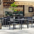 thumbnail image 4 of Flash Furniture Harris Commercial Grade Indoor/Outdoor Black Square Steel Patio Dining Table for 4 with Black Poly Resin Slatted Top, 4 of 12