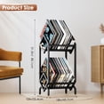 thumbnail image 3 of BOEASTER Vinyl Record Storage Rack, Record Holder 160-200 LP Storage Shelf Display Stand for Albums Books Magazines Files, Matte Black, 3 of 8