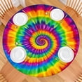thumbnail image 2 of Rainbow Tie Dye Mandala Pattern Round Fitted Tablecloth with Elastic Edge,Dining Table Cover Waterproof,Outdoor Round Tablecloth for Camping,Dining,Indoor and Outdoor, 2 of 7