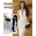 thumbnail image 7 of CAILDANL Women Ostrich Feather Tote Bag Fluffy Purse Clutch Feather Evening Handbag for Wedding, 7 of 7