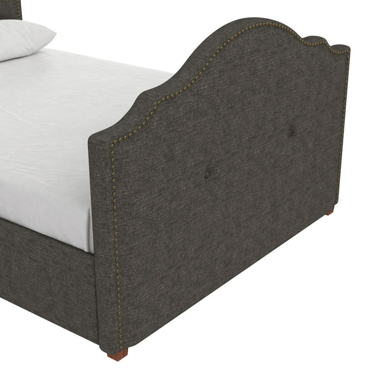 Novogratz Boutique Emma Upholstered Daybed w Drawers Full Dark Gray Walmart
